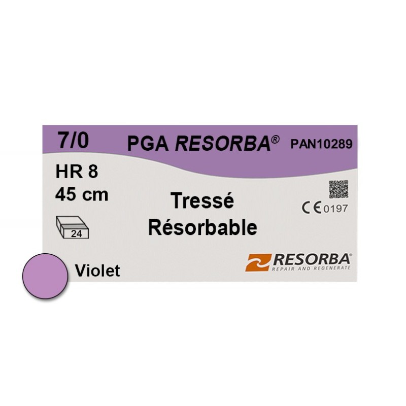 PGA RESORBA 7/0, HR 8, 45cm, Violet PA10289