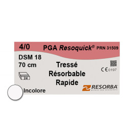 PGA resoquick  4/0, DSM 18, 70cm, Incolore PRN31509