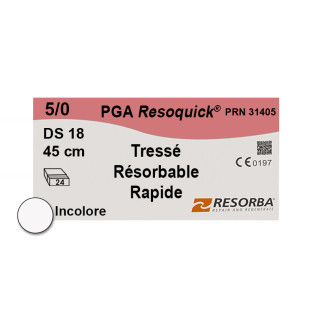 PGA resoquick  5/0, DS 18, 45cm, Incolore PRN31405